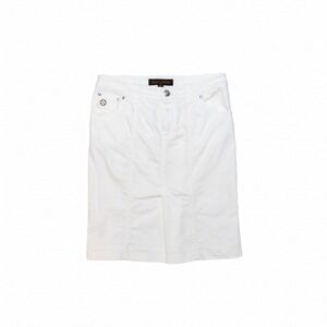 Louis Vuitton White Cotton-Blend Denim Slit-Front Pencil Skirt Size‎ 40 FR/US 8